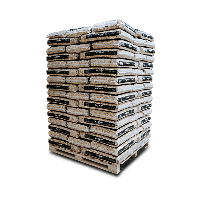 Venta al por mayor de pallet de bolsas de Pellet madera 96 bolsas 15Kg Podero